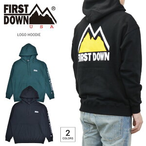 �y�����N�[�|���z�z���z FIRST DOWN USA (�t�@�[�X�g�_�E��) �p�[�J�[ LOGO PULLOVER HOODIE �t���[�X �X�E�F�b�g �����Y S-XL �u���b�N �O���[�� F872510C �yRCP�z�y�o�[�Q���z