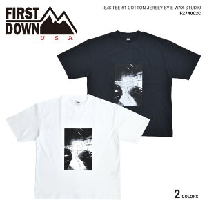 �y�����N�[�|���z�z���z FIRST DOWN USA (�t�@�[�X�g�_�E��) T�V���c S/S TEE #1 COTTON JERSEY BY E-WAX STUDIO ���� �J�b�g�\�[ �g�b�v�X �����Y M-XL �u���b�N �z���C�g F274002C �y�P�i�w���̏ꍇ�̓��[���֔�