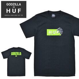 【割引クーポン配布中】 HUF (ハフ) Tシャツ GODZILLA BAR LOGO S/S TEE 半袖 カットソー トップス メンズ S-XL ブラック TS01369 【単品購入の場合はネコポス便発送】【RCP】