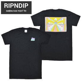【割引クーポン配布中】 RIPNDIP (リップンディップ) Tシャツ RAINBOW ROAD POCKET TEE 半袖 カットソー トップス S-XL ブラック RND4353 【単品購入の場合はネコポス便発送】【RCP】