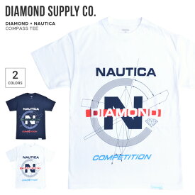 【割引クーポン配布中】 DIAMOND SUPPLY Co. ダイヤモンド サプライ × NAUTICA ノーティカ COMPASS TEE 半袖 カットソー トップス メンズ S-XL ネイビー ホワイト C20DMPA401S 【単品購入の場合はネコポス便発送】【バーゲン】