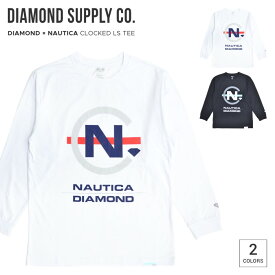 【割引クーポン配布中】 DIAMOND SUPPLY Co. ダイヤモンド サプライ × NAUTICA ノーティカ ロンT CLOCKED L/S TEE 長袖 カットソー トップス メンズ S-XL ブラック ホワイト C20DMPC403S 【単品購入の場合はネコポス便発送】【バーゲン】