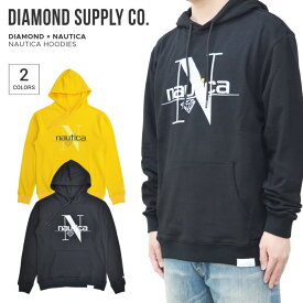 【割引クーポン配布中】 DIAMOND SUPPLY Co. ダイヤモンド サプライ × NAUTICA ノーティカ パーカー NAUTICA HOODIES スウェット フリース 長袖 メンズ S-XL ブラック ゴールド C20DMPF404S 【あす楽対応】【バーゲン】