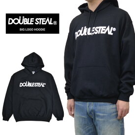 【割引クーポン配布中】 DOUBLE STEAL (ダブルスティール) パーカー BIG LOGO HOODIE プルオーバーパーカー スウェット フリース 長袖 トップス メンズ M-XL ブラック 906-62069 【あす楽対応】【RCP】【バーゲン】