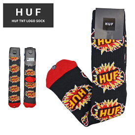 【割引クーポン配布中】 HUF (ハフ) ソックス TNT LOGO SOCK 靴下 メンズ スケートソックス クルーソックス ブラック SK00657 【ネコポス便発送で送料無料】【RCP】