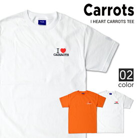 【割引クーポン配布中】 Carrots By Anwar Carrots (キャロッツ) I LOVE CARROTS T-SHIRT TEE Tシャツ 半袖 メンズ クルーネックTシャツ ティーシャツ ストリート 【単品購入の場合はネコポス便発送】【売り尽くし】