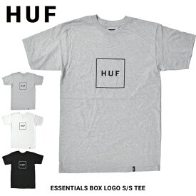 【割引クーポン配布中】 HUF (ハフ) Tシャツ BOX LOGO S/S TEE ESSENTIALS 半袖 カットソー メンズ S-XL ブラック ホワイト グレー 【単品購入の場合はネコポス便発送】【RCP】【バーゲン】