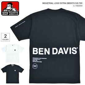 【割引クーポン配布中】 BEN DAVIS (ベンデイビス) Tシャツ INDUSTRIAL LOGO EXS S/S TEE 半袖 カットソー トップス メンズ ブラック ホワイト M-XL C-1580044 【単品購入の場合はネコポス便発送】【RCP】