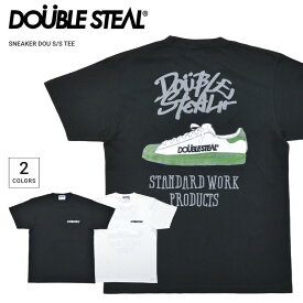 【割引クーポン配布中】 DOUBLE STEAL (ダブルスティール) Tシャツ SNEAKER DOU S/S T-SHIRT TEE 半袖 カットソー トップス メンズ ブラック ホワイト M-XL 922-14012 【単品購入の場合はネコポス便発送】【RCP】