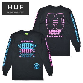 【割引クーポン配布中】 HUF (ハフ) ロンT FACTORY RIDER L/S TEE 長袖 Tシャツ カットソー トップス メンズ S-XL ブラック TS01626 【単品購入の場合はネコポス便発送】【RCP】