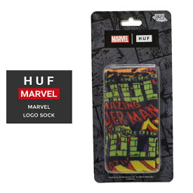 【割引クーポン配布中】 HUF × MARVEL (ハフ × マーベル) ソックス MARVEL LOGOS SOCK 靴下 メンズ スケートソックス クルーソックス マルチ SK00717 【あす楽対応】【RCP】