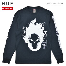 【割引クーポン配布中】 HUF × MARVEL (ハフ × マーベル) ロンT GHOST RIDER L/S TEE 長袖 Tシャツ カットソー トップス メンズ S-XL ブラック TS01889 【単品購入の場合はネコポス便発送】【RCP】