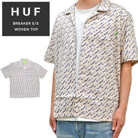 【割引クーポン配布中】 HUF (ハフ) シャツ BREAKER S/S WOVEN TOP SHIRT リゾートシャツ カジュアルシャツ ワークシャツ 半袖 メンズ M-XL ナチュラル BU00158 【あす楽対応】【RCP】