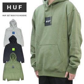 【割引クーポン配布中】 HUF (ハフ) パーカー HUF SET BOX P/O HOODIE フリース スウェット メンズ M-XL ブラック グレー オリーブ PF00573 【あす楽対応】【RCP】