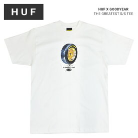 【割引クーポン配布中】 HUF × GOODYEAR (ハフ × グッドイヤー) Tシャツ THE GREATEST S/S TEE 半袖 カットソー トップス メンズ M-XL ホワイト TS02119 【単品購入の場合はネコポス便発送】【RCP】