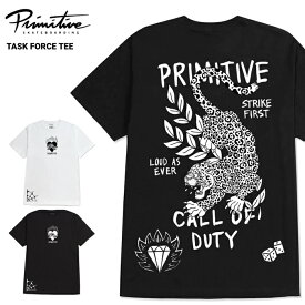 【割引クーポン配布中】 PRIMITIVE × CALL OF DUTY (プリミティブ × コールオブデューティ) Tシャツ TASK FORCE S/S TEE 半袖 カットソー トップス メンズ M-XL ブラック ホワイト 【単品購入の場合はネコポス便発送】【RCP】