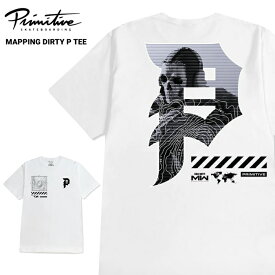 【割引クーポン配布中】 PRIMITIVE × CALL OF DUTY (プリミティブ × コールオブデューティ) Tシャツ MAPPING DIRTY P S/S TEE 半袖 カットソー トップス メンズ M-XL ホワイト 【単品購入の場合はネコポス便発送】【RCP】