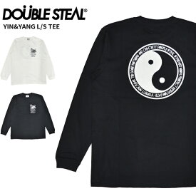 【割引クーポン配布中】 DOUBLE STEAL (ダブルスティール) ロンT YIN & YANG L/S TEE 長袖Tシャツ カットソー トップス メンズ L-XXL ブラック ホワイト 935-15023 【単品購入の場合はネコポス便発送】【RCP】