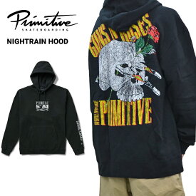 【割引クーポン配布中】 PRIMITIVE (プリミティブ) パーカー NIGHTRAIN HOOD スウェット フリース GUNS N' ROSES 長袖 メンズ M-XL ブラック 【あす楽対応】【RCP】