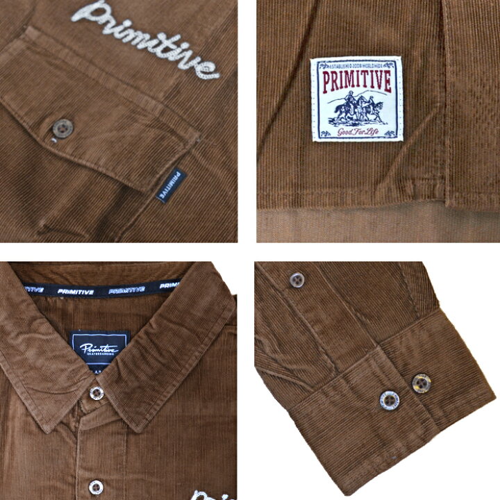 Primitive naked life 楽天市場】【割引クーポン配布中】 PRIMITIVE (プリミティブ) シャツ DE SOTO WOVEN SHIRTS コーデュロイ ワークシャツ  カジュアルシャツ 長袖 メンズ M-XL ブラウン 【RCP】 : NAKED-STORE