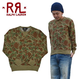 【割引クーポン配布中】 RRL by Ralph Lauren ラルフローレン ダブルアールエル CAMO-PRINT SWEATSHIRT トレーナー スウェット クルーネック 迷彩柄 【あす楽対応】【クリアランス】