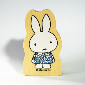 ブルーナウッドピース スタンプ 2011-002 ミッフィー 全身 花柄のお洋服 花柄 とんがり耳 Buruna wood piece stamp miffy キャラクター ブルーナ 絵本 miffy はんこ ラバースタンプ こどものかお KODOMO NO KA