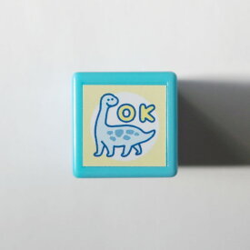 ミニ☆ポンSTAMP スタンプ浸透印 はんこ 0545-007 きょうりゅう OK セイスモサウルス 全身 オッケー 評価 恐竜 キョウリュウ dinosaur ブルー blue 青色 ミニポン こどものかお KODOMO NO KAO　(メール便可!!)