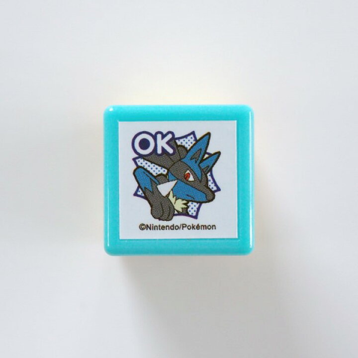 楽天市場 ポケットモンスターミニ ポンスタンプ 浸透印 はんこ 28 018 ルカリオ ｏｋ オッケー 横顔 アップ ポケモン ブルー 青色 Blue あお こどものかお Kodomo No Kao メール便可 なまあずショップ楽天市場店