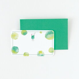 いろを楽しむ ステーショナリー　ミニカードセット Mini Card Set CL-012 [ソーダ水] soda 炭酸水 メロンソーダ クリームソーダ フロート melon 緑 グリーン green インク 手紙 メッセージカード gift 日本　グリーンフラッシュ GreenFlash (メール便可!!)