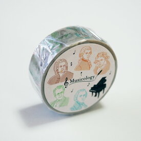 スタディーホリック STUDY HOLIC マスキングテープ MaskingTape ST-195 (音楽学) おんがくがく 学問 Musicology 幅15mm てーぷ 学ぶ 学校 教科 本 バロック クラシック ベートーヴェン モーツァルト ピアノ アコーディオン グリーンフラッシュ GreenFlash (メール便可!!)