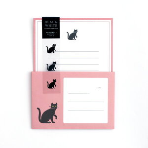 BLACK WHITE by MIDNIGHT SUNDAY SHOP ^[Zbg MZ-092 [NlR] 莆 Letter L ˂ L black cat  킢 nEB ^钆̎GݓX   LetterSet Zbg @O[tbV