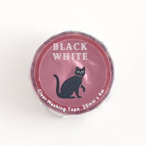 BLACK WHITE by MIDNIGHT SUNDAY SHOP NA}XLOe[v MZ-094 [NlR] L ˂ L cat L g n` nEB ^钆̎GݓX NA  20mm ā[  [ Clear Masking Tape 