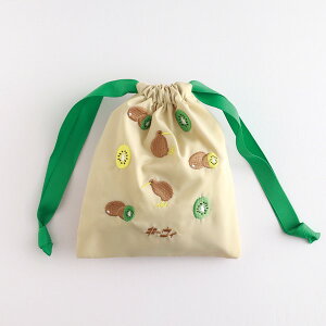 Aj}SݓX hJВ AD-051 [L[EB] В [ Kiwi ʕ [  g   [ v[g Mtg   Embroidery Drawstring Bag Aj}V[Y ANIMAL SERIES@O