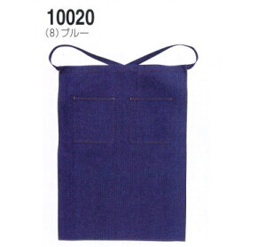 10020 デニムエプロン(腰下) 桑和 SOWA デニム素材 エプロン 前掛け 【左前側位置に社名刺繍無料】 F(フリーサイズ) 55cm巾×76cm丈 綿100% デニム12oz