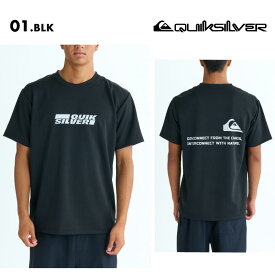 QUIKSILVER/クイックシルバー メンズ 半袖 ラッシュガード TEENAGE RIOT SS 2025 SUMMER QLY252005 半そで Tシャツ 水着 ビーチ 海 海水浴 ロゴ バックプリント シンプル ブランド 男性用 《☆》