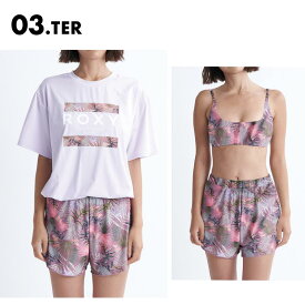 ROXY/ロキシー レディース 水着 3点セット SIMPLY BOTANICAL 2024 SPRING RSW241009 ラッシュTシャツ ブラトップ キュロット スイムウェア 水着 ブランド ビーチウェア ボタニカル 正規品 海水浴 女性用 《OTLSS》 《☆》 型落ち アウトレット SS限定