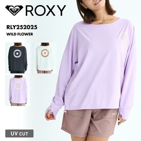 ROXY/ロキシー レディース 長袖 ラッシュガード WILD FLOWER 2025 SUMMER RLY252025 長そで Tシャツ 水着 ビーチ 海 海水浴 ワンポイント おしゃれ かわいい サムホール 女性用 《☆》 SS限定