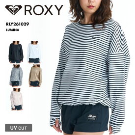 ROXY/ロキシー レディース 長袖 ラッシュガード LUMINA 26 SPRING RLY261029 ボード 水着 サーフィン Tシャツ 海水浴 ビーチ サムホール おしゃれ ボーダー ロゴ 女性用