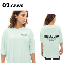 ビラボン ラッシュガード レディース 半袖 Tシャツ ミント くすみグリーン Mサイズ 水着 UVカット 水陸両用 日焼け防止 紫外線対策 ビッグシルエット 体型カバー トレーニング アウトドア キャンプ ビーチ BILLABONG BE013-859 SALE セール アウトレット 激安《OTLSS》《☆》