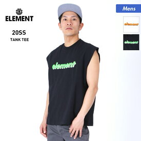 ELEMENT/エレメント メンズ ノースリーブ Tシャツ BA021-353 袖なし ノースリーブ トップス 白 ホワイト 黒 ブラック ロゴ 男性用