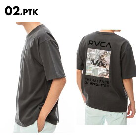 RVCA/ルーカ メンズ 半袖 Tシャツ グレー Lサイズ THRASHED BOX RVCA TEE BE041-224 コットン バックプリント ワンポイント グラフィック タウンユース 大きめ オーバーサイズ クルーネック ブランド ロゴ ビッグ 綿100％ コットン100％ 春夏 男性用 《OTMSS》 《☆》