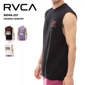 ルーカ タンクトップ メンズ SCRAWLS TANKTOP 2024 SUMMER ブラック パープル ホワイト ノースリーブ 袖なし トップス トレーニング ランニング スポーツ フィットネス ビーチ ジム 夏 バックプリント RVCA BE04A-357 SALE セール アウトレット 型落ち 激安 《OTMSS》《☆》
