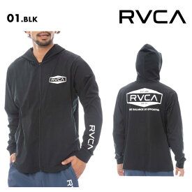 RVCA/ルーカ メンズ 長袖 ジップラッシュガード ILL RVCA HEX BOX SFHD 25 SPRING BF041-875 UVガード UVカット フード フーディ 水着 速乾 プール 海 サーフィン リブ 男性用 《☆》 型落ち アウトレット