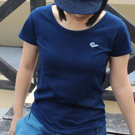 【 受注生産 2〜5日後の発送 】 沖縄 琉球藍染め フレンチスリーブ 半袖 Tシャツ レディース 女性