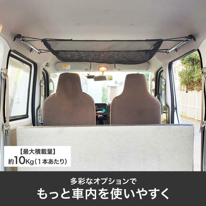 楽天市場 車内収納 サイドバーミニ ビス留めタイプ 車内キャリア 軽自動車 コンパクトカー 用 左右セット ジムニー エブリィ スノーボード サーフ スキー 脚立 ロッドホルダー サイドバー キャンプ ベース キャリア 車中泊 釣り 室内 車内 ラック 棚 荷室 天井 収納 な