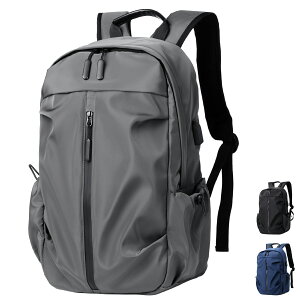 【マラソン期間P2倍!全地域送料無料】 リュック バックパック 男女兼用バッグ 薄型 軽量 防水 A4 サイズ ノートPC 17インチ USB 通勤 通学 出張 旅行 収納 パソコン バックパック リュックサッ