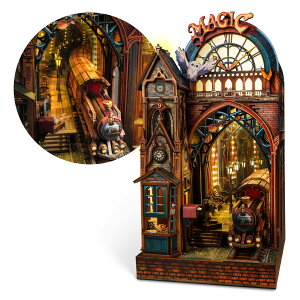 FUNPOLA �ؐ��p�Y�� 3D�p�Y�� �u�b�N�k�b�N �L�b�g Booknook �ؐ��p�Y�� DIY �~�j�`���A �h�[���n�E�X LED���C�g�t�� �{�I���� �u�b�N�G���h �W���p �N���t�g�Z�b�g ���S�҂⒆�w������