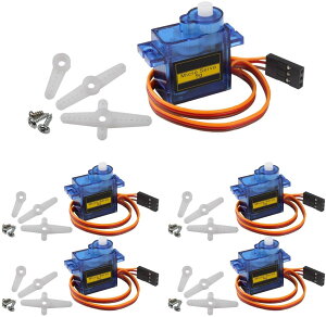 ICQUANZX 5��SG90 9G�}�C�N���T�[�{���[�^�[�L�b�g�ARC���{�b�g�A�[��/�n���h/�E�H�[�L���O�w���R�v�^�[��s�@�J�[�{�[�g�R���g���[���P�[�u���t���A�~�j�T�[�{Arduino�v���W�F�N�g