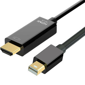 Mini DisplayPort HDMI �ϊ� �P�[�u�� Mini DP to HDMI �ϊ� �P�[�u�� 4K 30Hz 1.8m �u���b�N �m�[�g�p�\�R�� �e���r �^�u���b�g �f�B�X�v���C