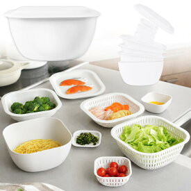 ざるボウルセット 電子レンジ対応 8点セット 調理 加熱 提供までこれ一つ